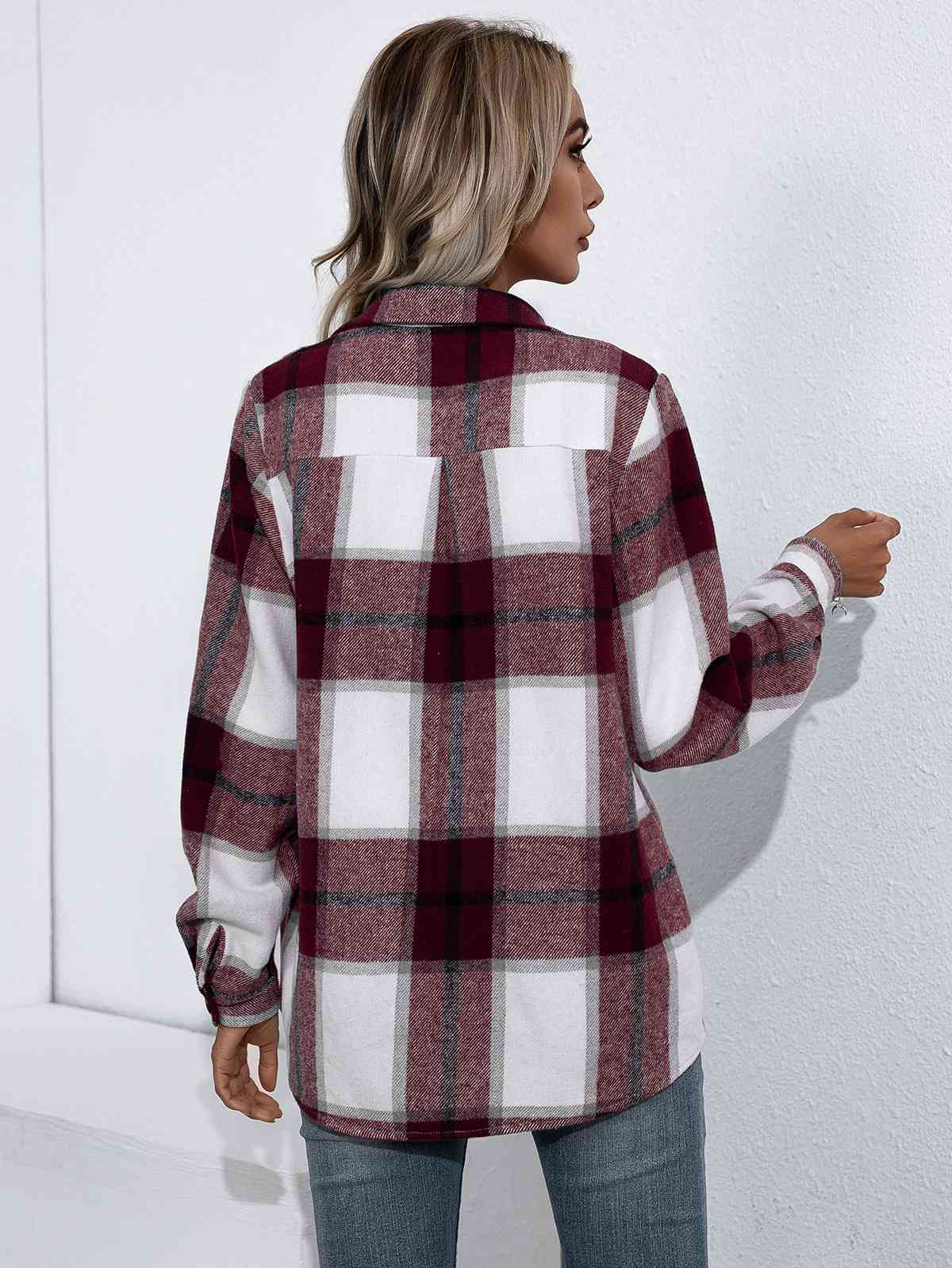 Plaid Button Up Flannel Shirt (5 Colors) Shirts & Tops Krazy Heart Designs Boutique   