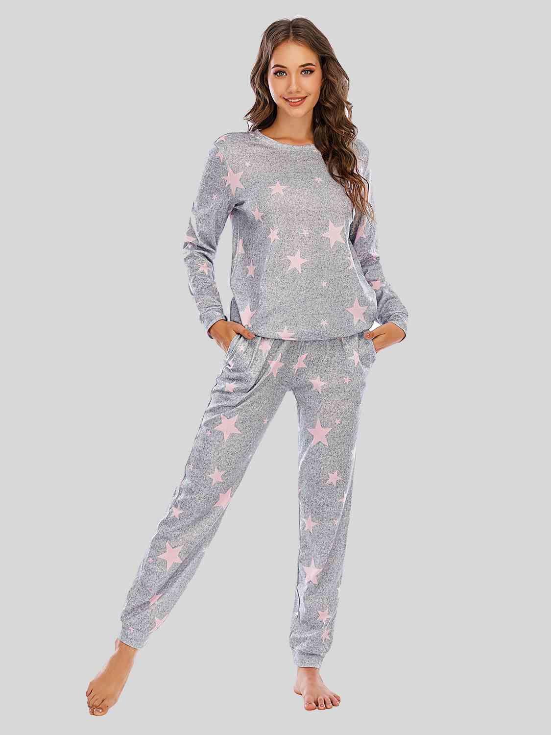 Star Top and Pants Lounge Set (4 Colors) Loungewear Krazy Heart Designs Boutique Dusty Pink S 