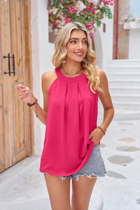 Grecian Neck Sleeveless Top Shirts & Tops Krazy Heart Designs Boutique Hot Pink S 