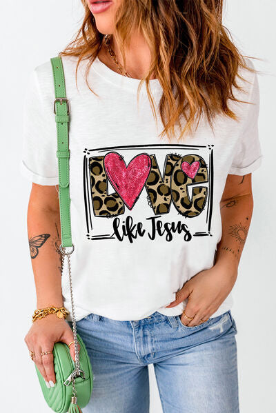 LOVE LIKE JESUS Short Sleeve T-Shirt Shirts & Tops Krazy Heart Designs Boutique   