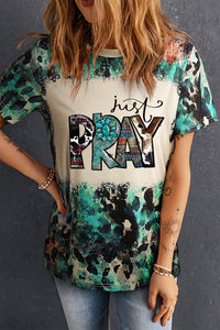 JUST PRAY Graphic Tee Shirt  Krazy Heart Designs Boutique Teal S 