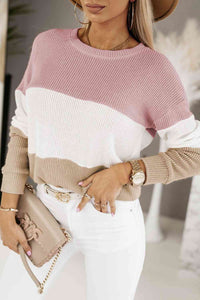 Color Block Dusty Pink & White Blouse Shirts & Tops Krazy Heart Designs Boutique   