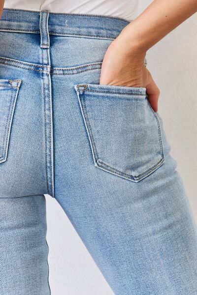 Kancan Full Size Mid Rise Y2K Slit Bootcut Jeans pants Krazy Heart Designs Boutique   
