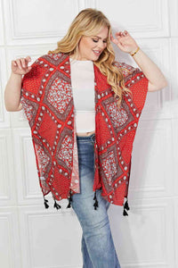 Justin Taylor Paisley Design Kimono in Red  Krazy Heart Designs Boutique   