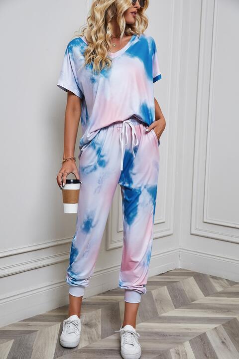 Tie-Dye Top and Pants Set (5 Colors) Loungewear Krazy Heart Designs Boutique Cobalt Blue S 