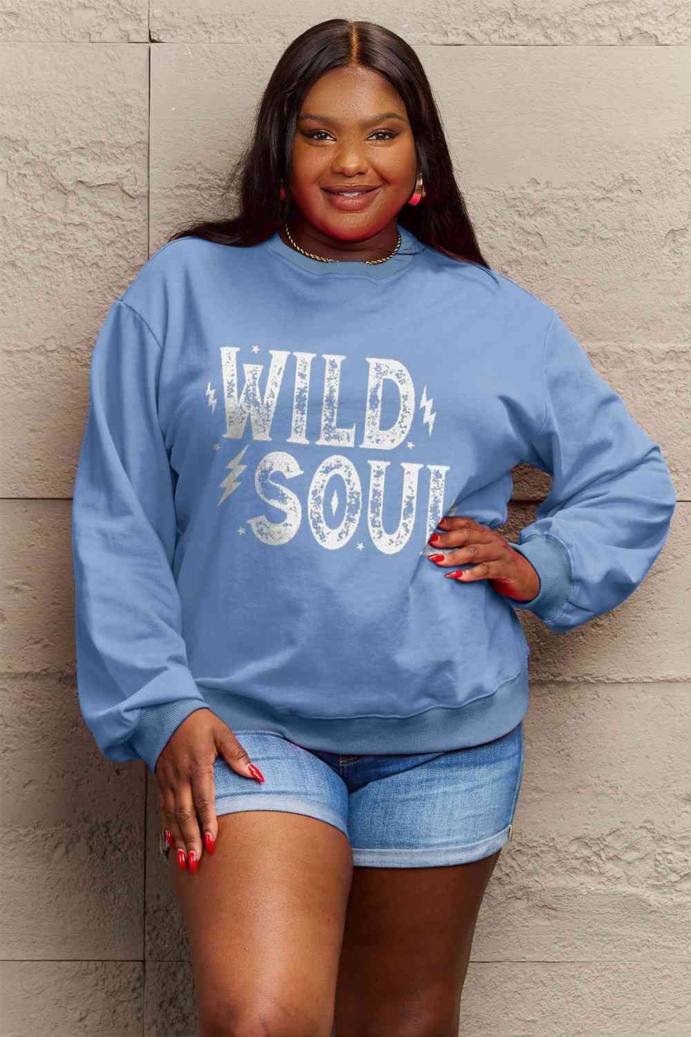 Simply Love Full Size WILD SOUL Graphic Sweatshirt (5 Colors)  Krazy Heart Designs Boutique   