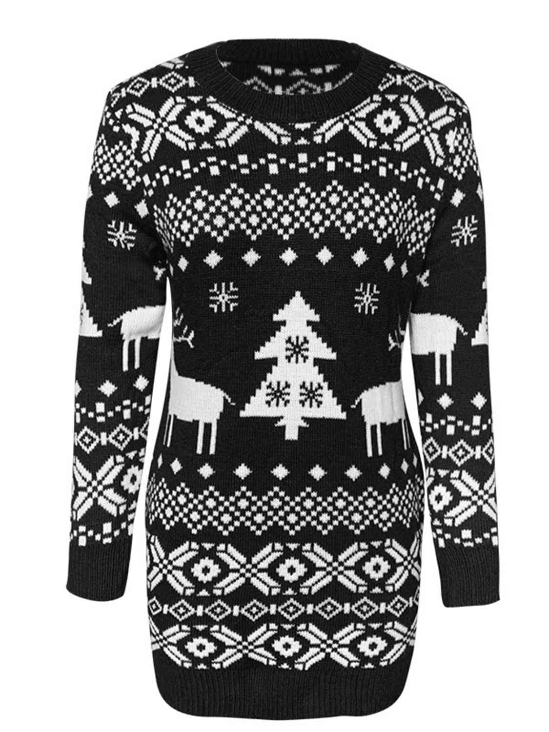 Christmas Element Long Length Sweater (3 Colors) Shirts & Tops Krazy Heart Designs Boutique   