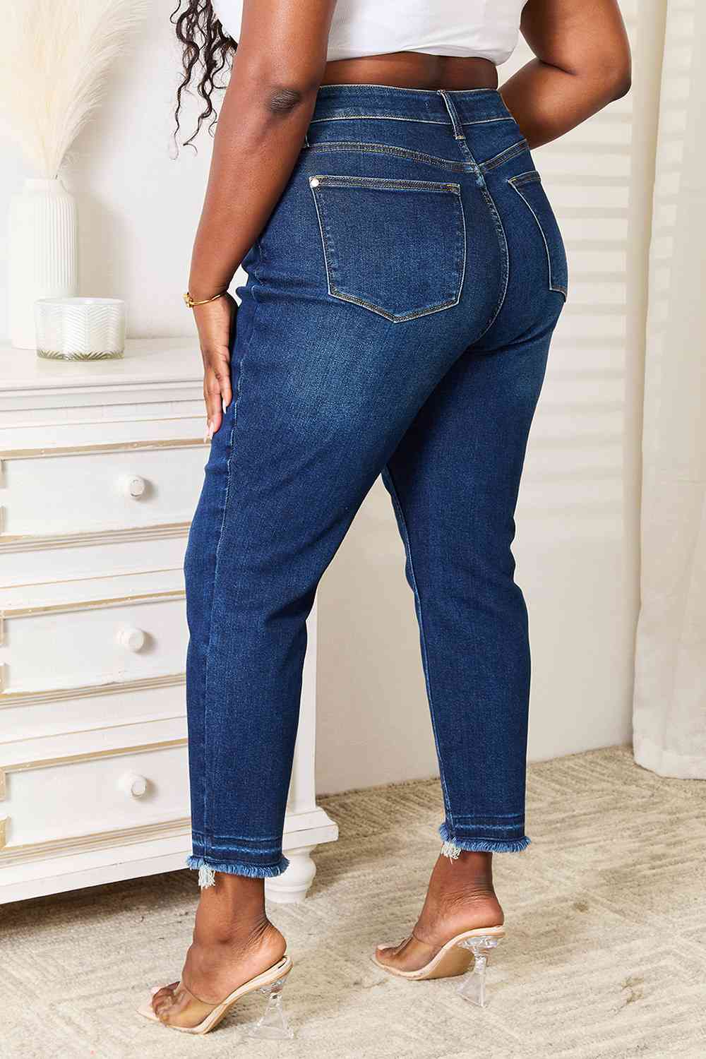 Judy Blue Full Size High Waist Released Hem Slit Jeans  Krazy Heart Designs Boutique   