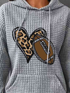 Heart & Football Graphic Hoodie  Krazy Heart Designs Boutique   