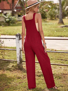 Round Neck Sleeveless Jumpsuit with Pockets  Krazy Heart Designs Boutique   