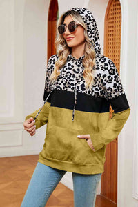 Leopard Drawstring Hoodie with Pocket (6 Colors)  Krazy Heart Designs Boutique   