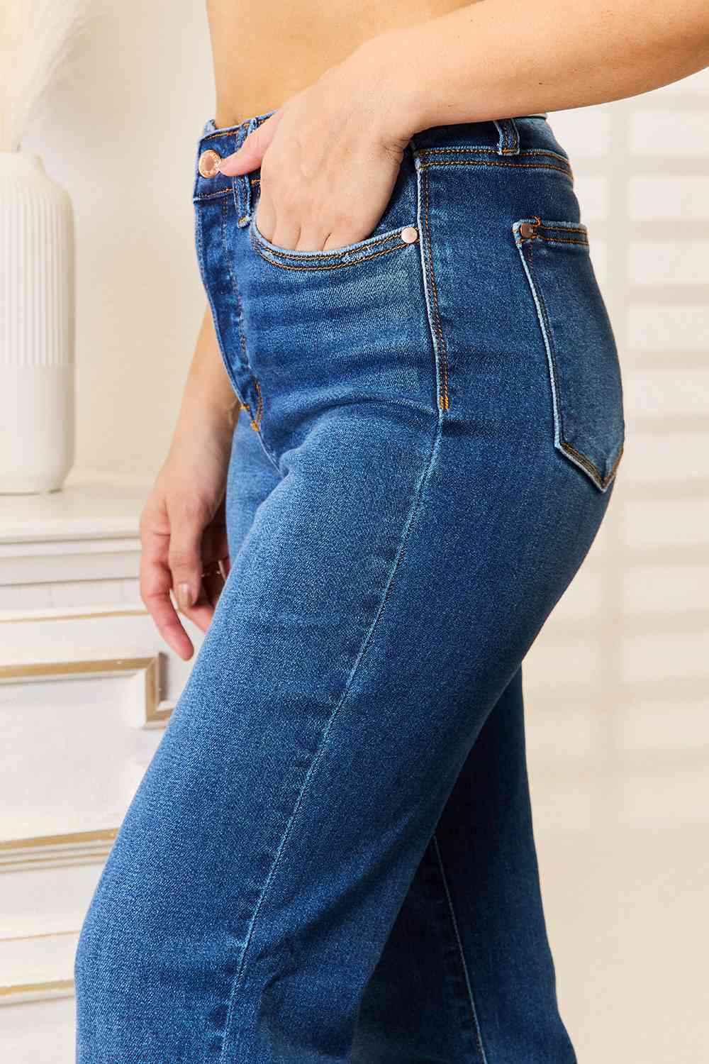 Judy Blue Full Size Straight Leg Jeans with Pockets  Krazy Heart Designs Boutique   