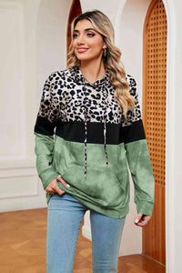 Leopard Drawstring Hoodie with Pocket (6 Colors)  Krazy Heart Designs Boutique Lime S 