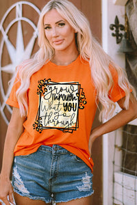 Grow Through What You Go Through Short Sleeve T-Shirt Shirts & Tops Krazy Heart Designs Boutique Pumpkin S 