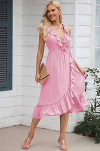 Ruffled Sleeveless Midi Dress Dress Krazy Heart Designs Boutique   