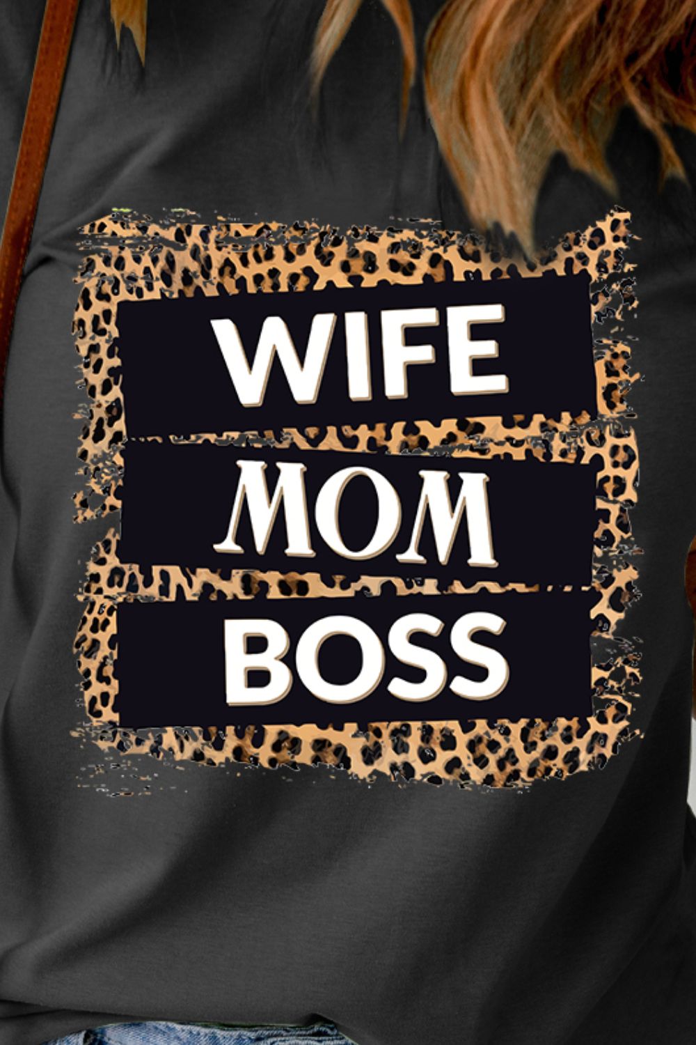 WIFE MOM BOSS Leopard Graphic Tee  Krazy Heart Designs Boutique   