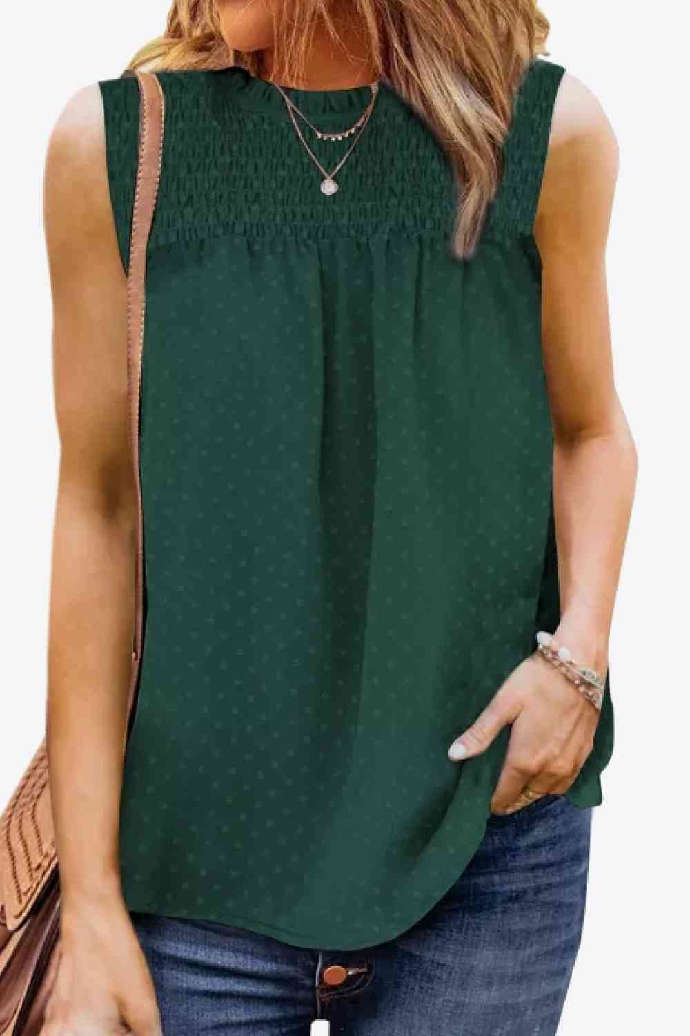 Smocked Tie Back Frill Trim Tank (6 Colors)  Krazy Heart Designs Boutique   