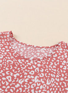 Leopard Print Round Neck Frill Trim Blouse (2 Colors)  Krazy Heart Designs Boutique   