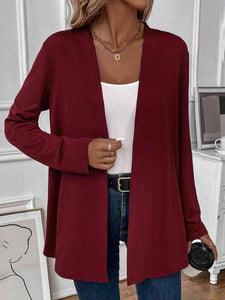 Open Front Long Sleeve Cardigan (3 Colors)  Krazy Heart Designs Boutique Wine S 