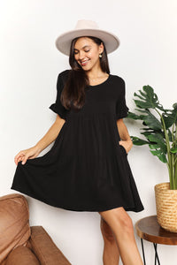 Double Take V-Neck Flounce Sleeve Tiered Dress  Krazy Heart Designs Boutique   