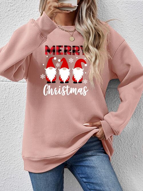 MERRY CHRISTMAS Long Sleeve Sweatshirt (9 Colors) Shirts & Tops Krazy Heart Designs Boutique Blush Pink S 