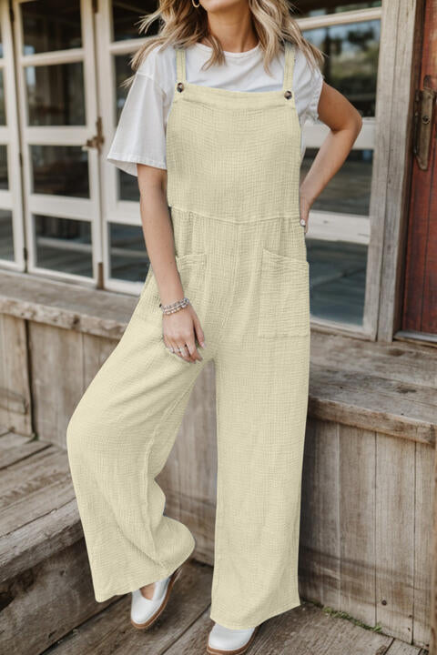 Full Size Wide Leg Front Pocket Jumpsuit (4 Colors)  Krazy Heart Designs Boutique   