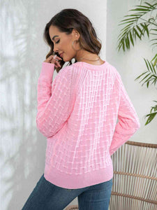 Decorative Button Long Sleeve Sweater (2 Colors)  Krazy Heart Designs Boutique   