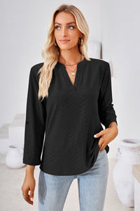 V-Neck Roll-Tap Sleeve Blouse (8 Colors)  Krazy Heart Designs Boutique Black S 