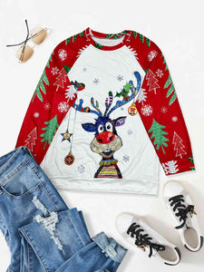 Plus Size Christmas Theme Raglan Sleeve T-Shirt  Krazy Heart Designs Boutique   