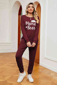 MAMA BEAR Graphic Sweatshirt and Sweatpants Set (5 Colors) Loungewear Krazy Heart Designs Boutique   