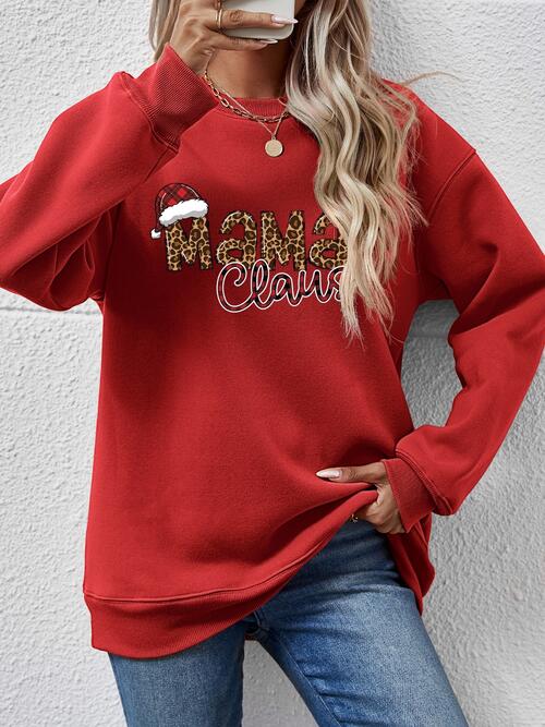 Mama Claus Long Sleeve Sweatshirt (9 Colors) Shirts & Tops Krazy Heart Designs Boutique Deep Red S 