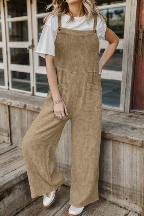 Full Size Wide Leg Front Pocket Jumpsuit (4 Colors)  Krazy Heart Designs Boutique   