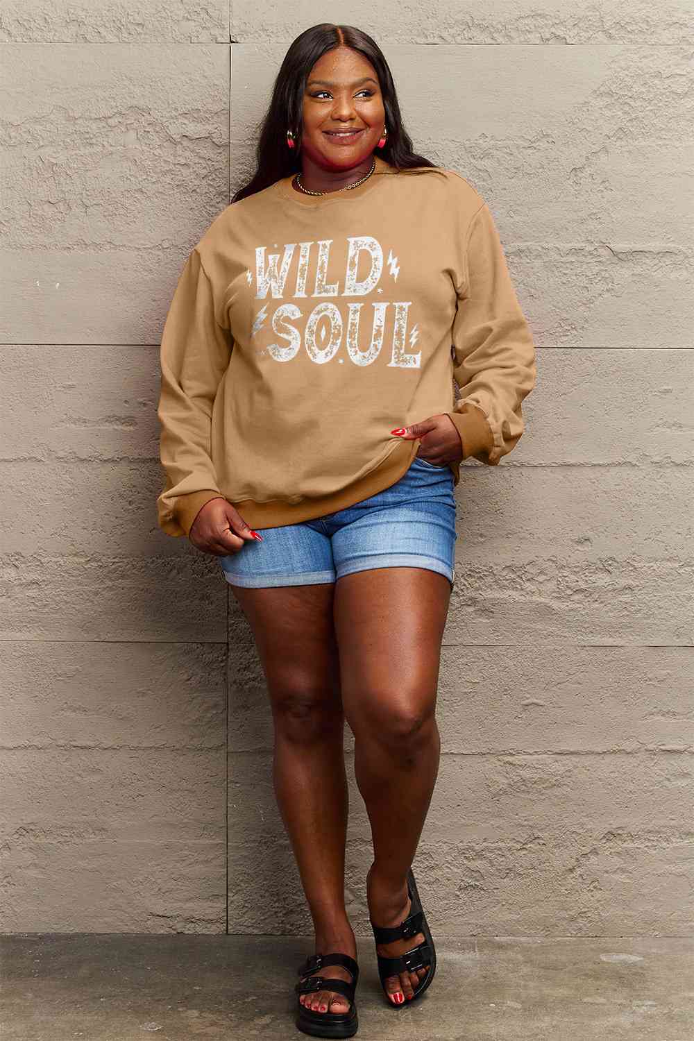 Simply Love Full Size WILD SOUL Graphic Sweatshirt (5 Colors)  Krazy Heart Designs Boutique   