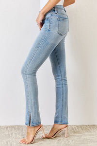 Kancan Full Size Mid Rise Y2K Slit Bootcut Jeans pants Krazy Heart Designs Boutique   