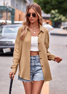 Textured Dropped Shoulder Longline Shirt  Krazy Heart Designs Boutique   