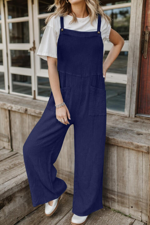 Full Size Wide Leg Front Pocket Jumpsuit (4 Colors)  Krazy Heart Designs Boutique   